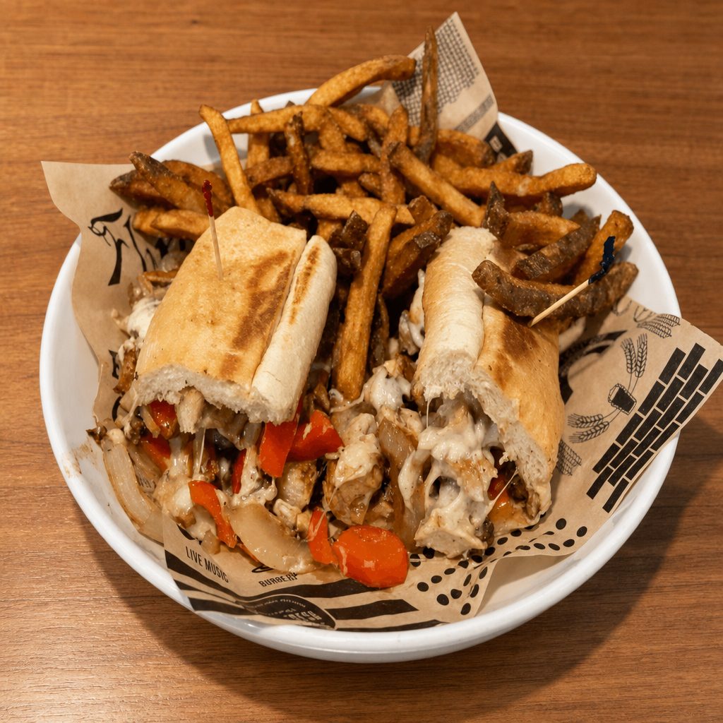 Flips Chicken Philly Sandwich.