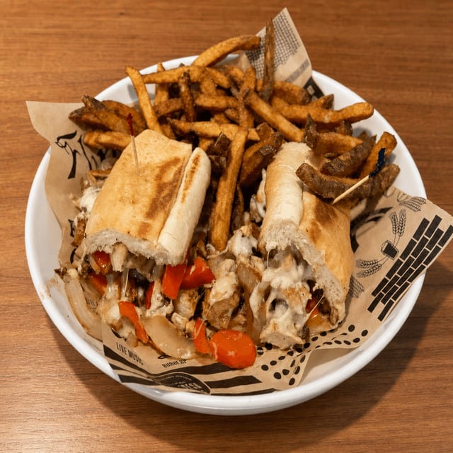 Flips Chicken Philly Sandwich.