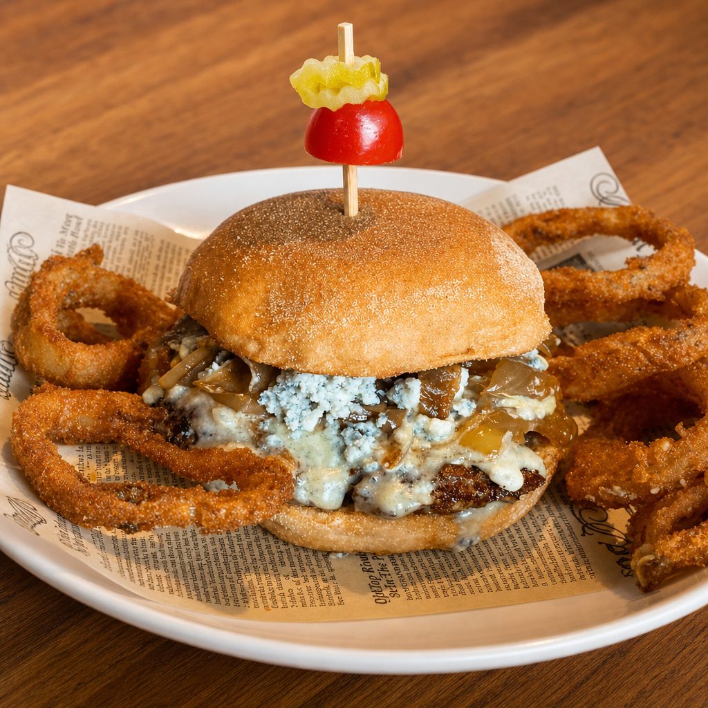 Bleu Queso Burger.