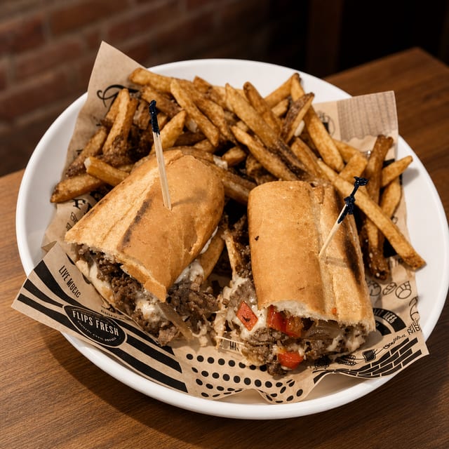 Flips Classic Philly Sandwich.