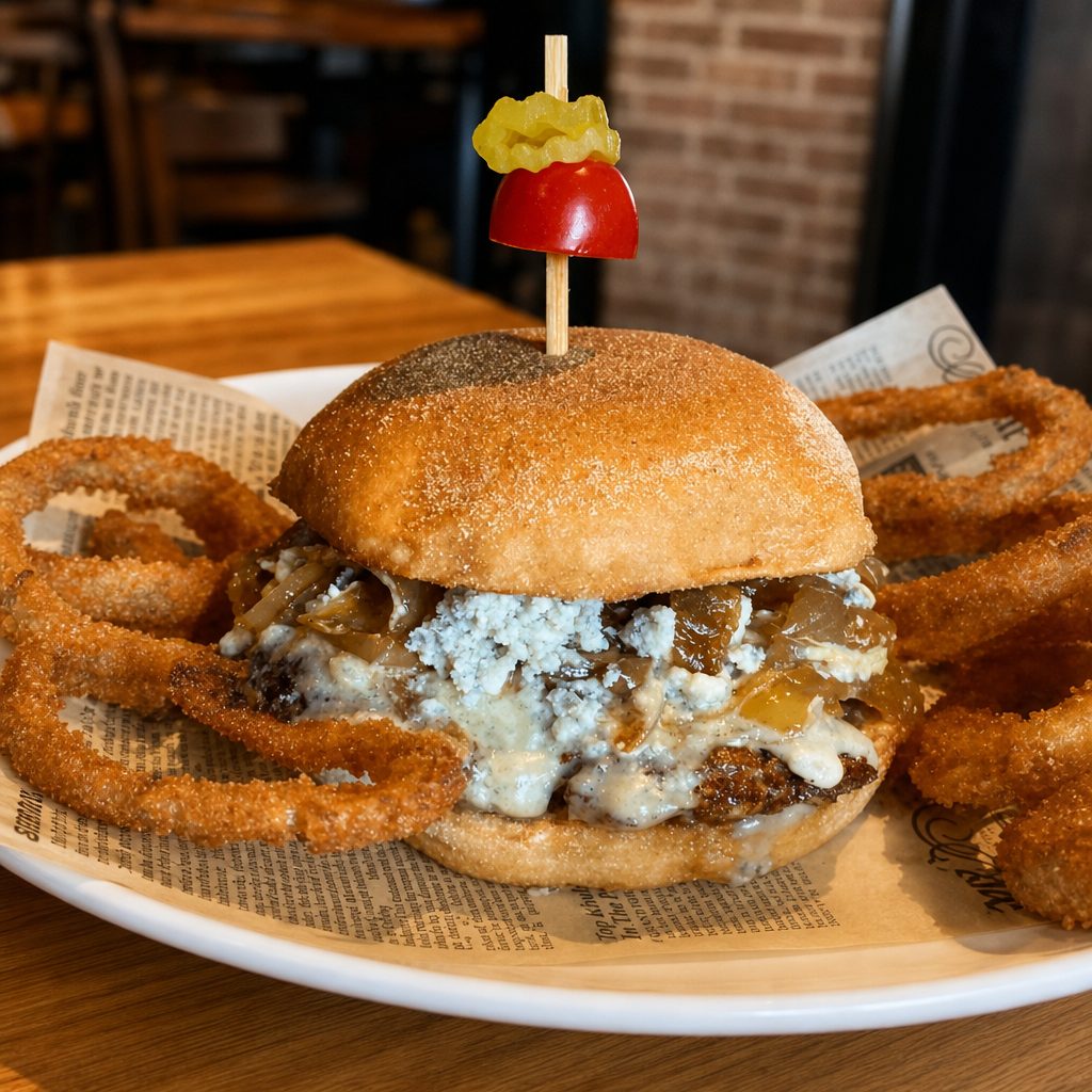 Bleu Queso Burger.